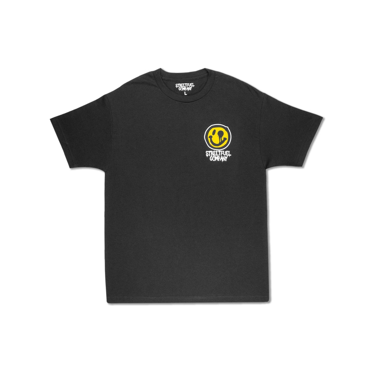 For The Streets black t-shirt front with Streetfuel logo