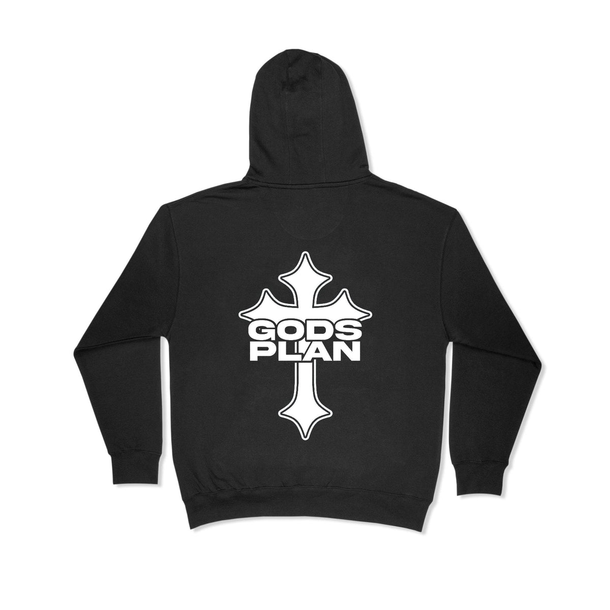 God's Plan black hoodie back print - Streetfuel faith streetwear