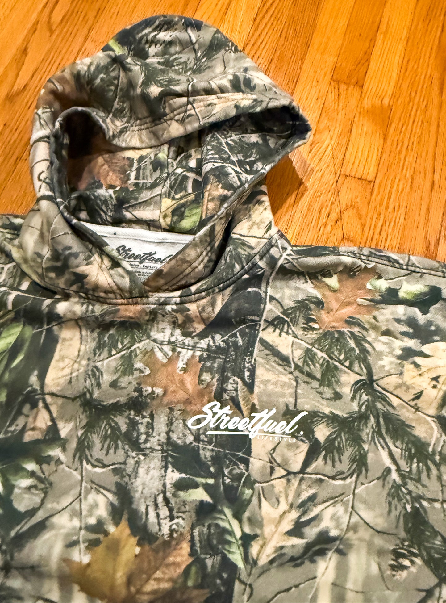 LESS FRIENDS MORE MONEY PREMIUM CAMO 14oz HOODIE