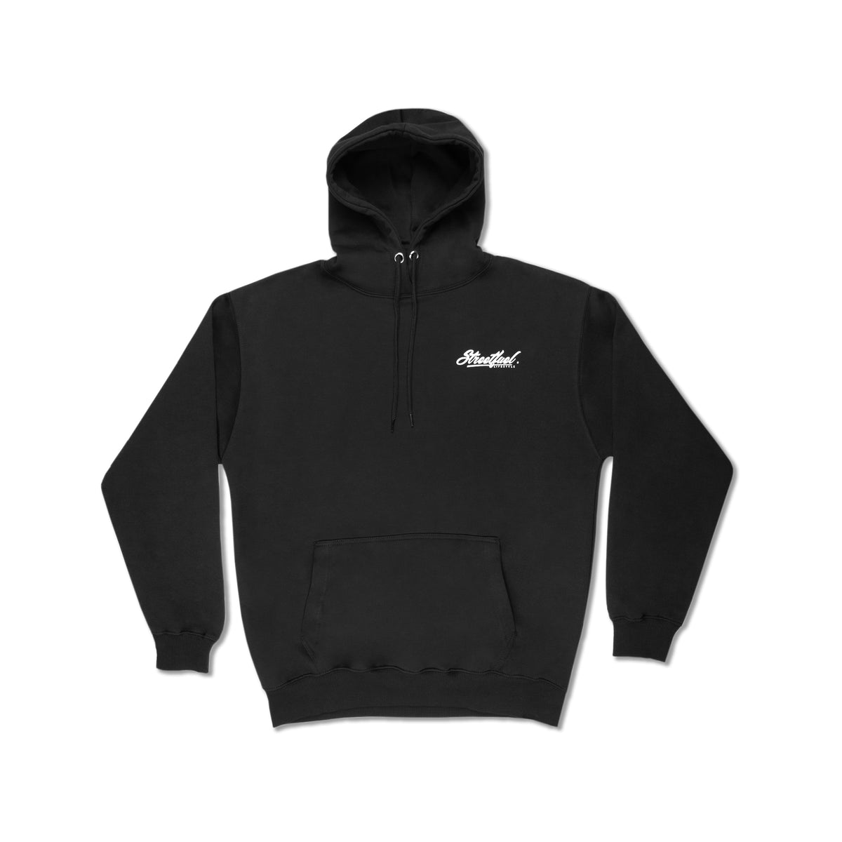 It Is What It Is black puff print hoodie front with Streetfuel logo