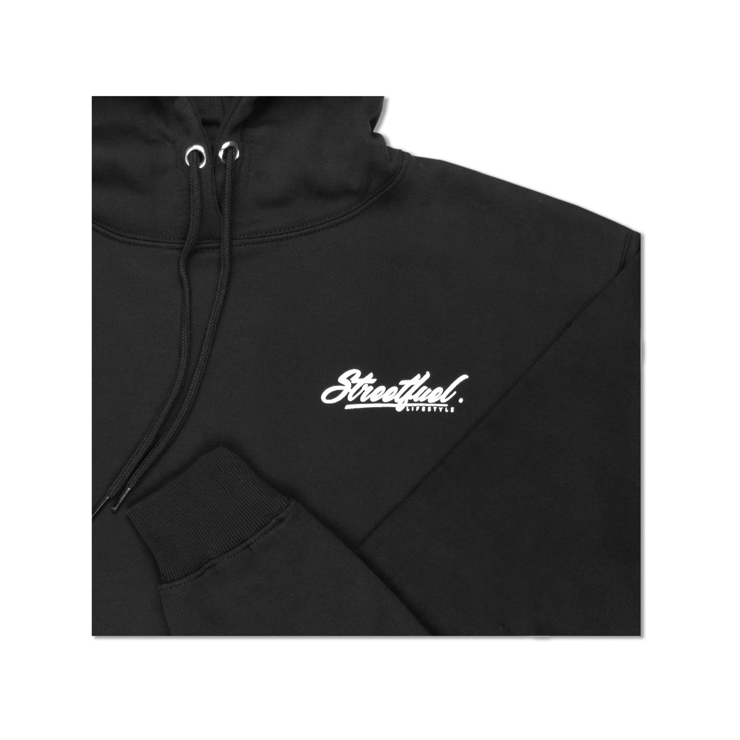 It Is What It Is black puff print hoodie front pocket logo detail - Streetfuel