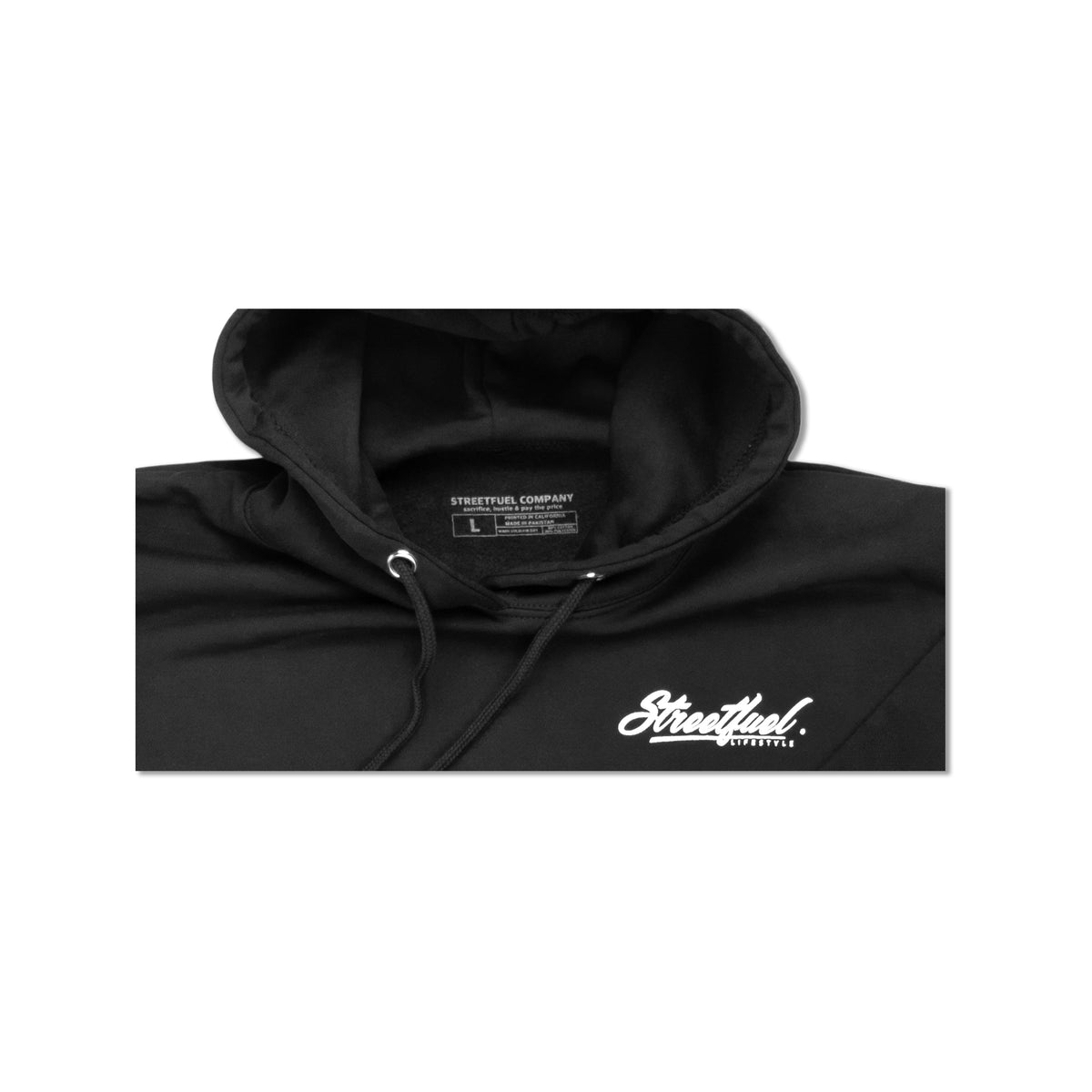 It Is What It Is black puff print hoodie hood and tag detail - Streetfuel