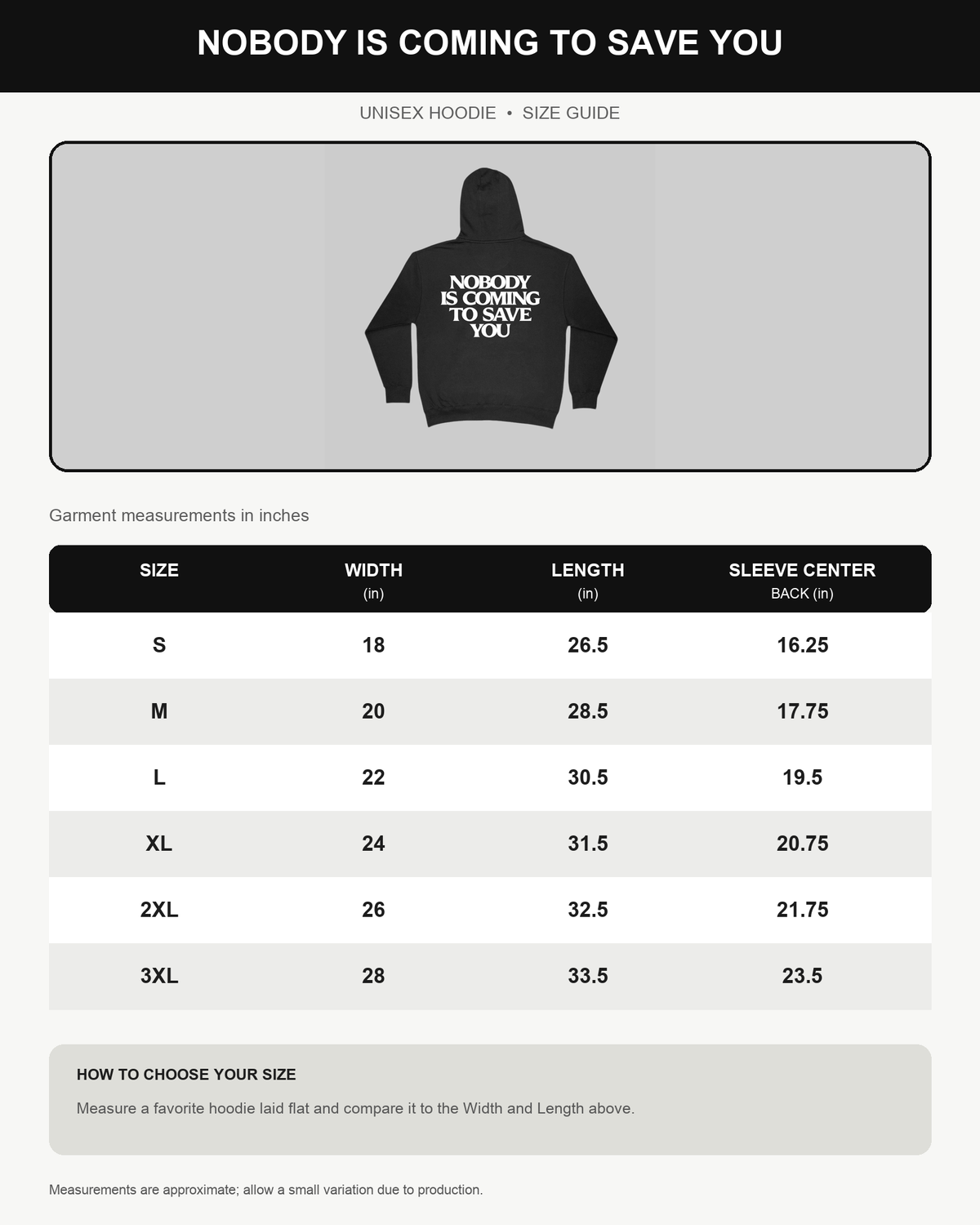Nobody Is Coming To Save You Hoodie - Motivational Streetwear Hoodie