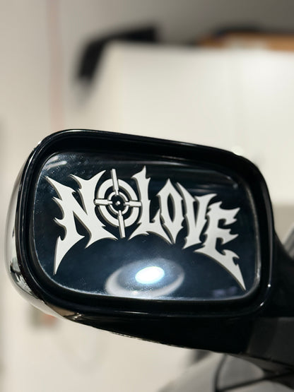 No Love die-cut vinyl decal - 5.5 x 3 inch gloss white car sticker