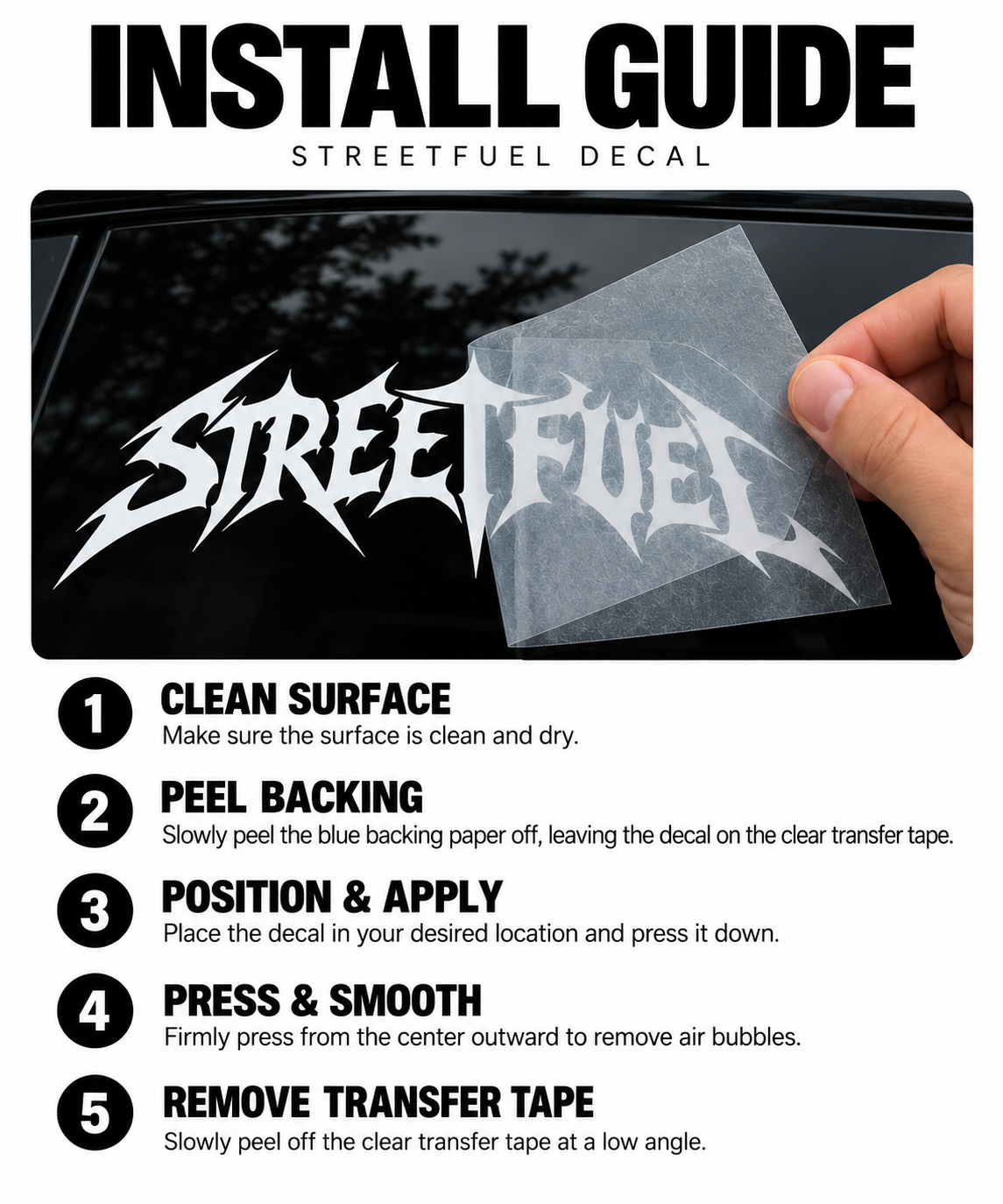 Streetfuel Savior 8.5 x 3 inch vinyl decal detail view by Streetfuel