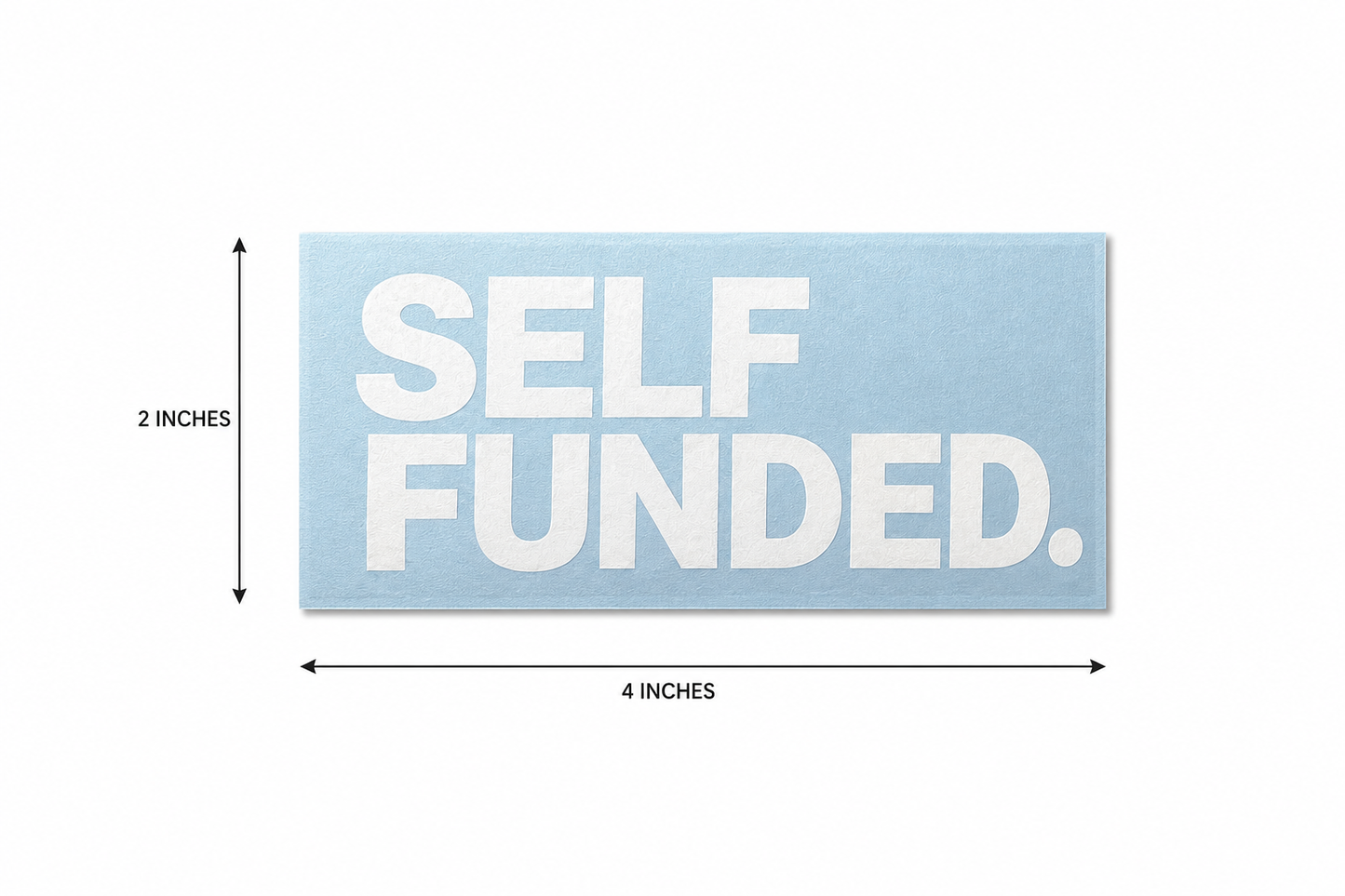 Self Funded gloss white vinyl sticker mockup by Streetfuel