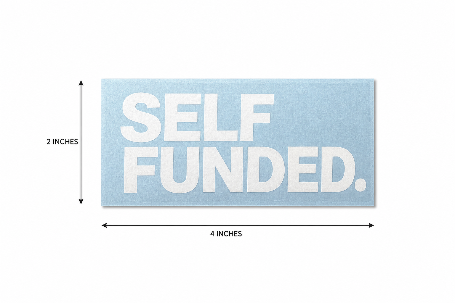 Self Funded gloss white vinyl sticker mockup by Streetfuel