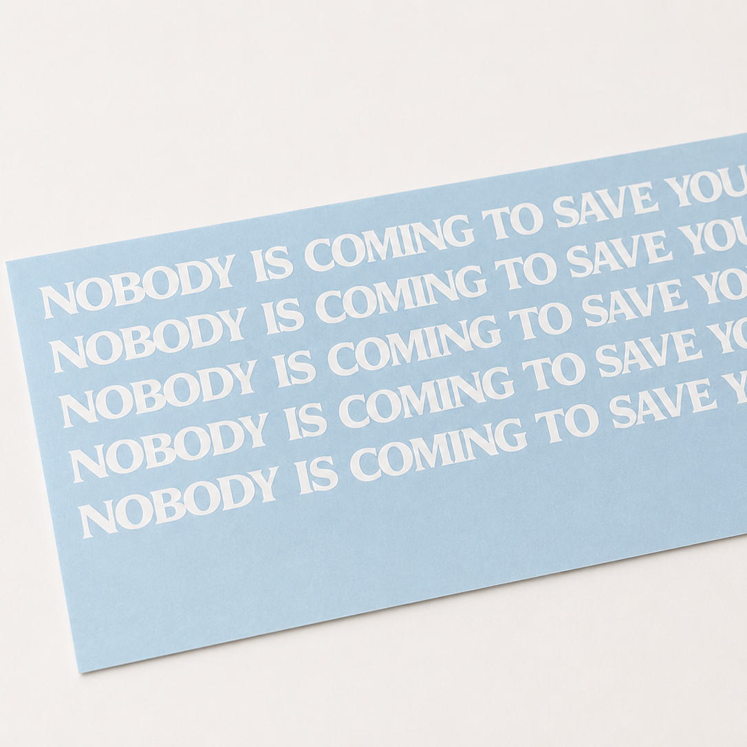 NOBODY IS COMING TO SAVE YOU DECALS