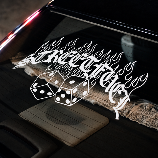 Streetfuel No Luck Flames Banner - Rear Window Vinyl Banner