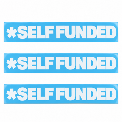 Self Funded V2 vinyl decal applied on car window
