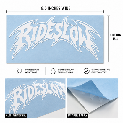 Ride Slow Scythe Decal - Die-Cut Vinyl Car Sticker