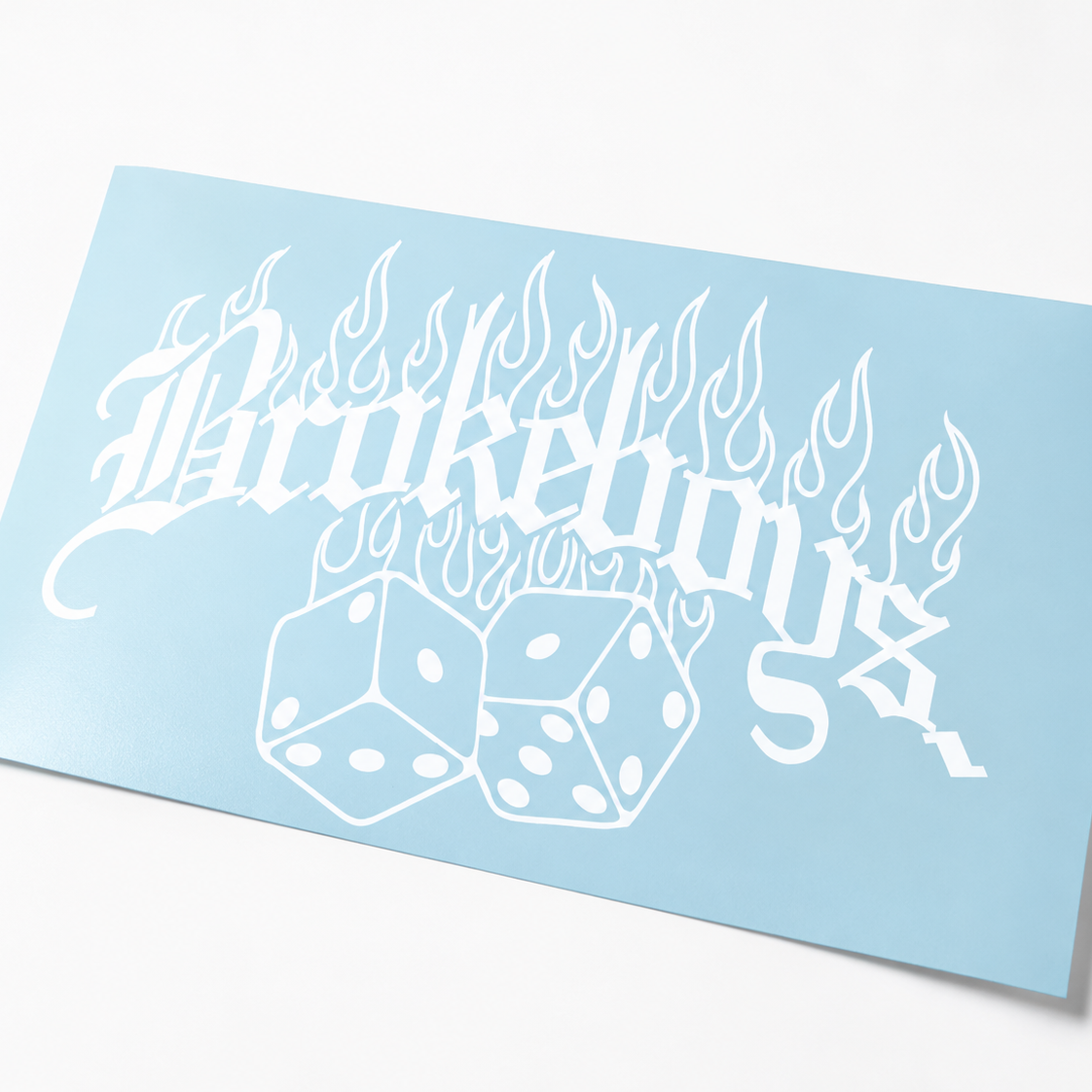 Brokeboys Flames rear window vinyl car banner by Streetfuel