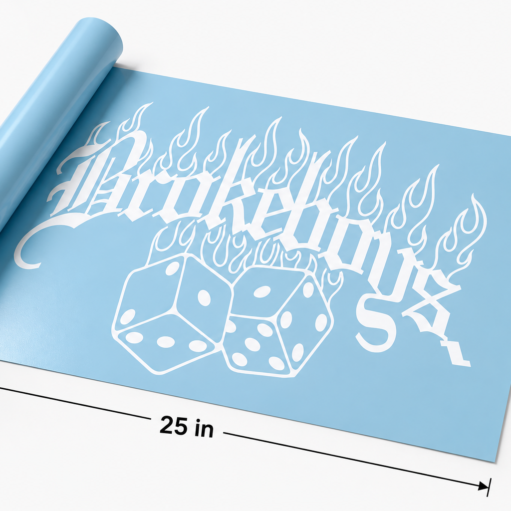 Brokeboys Flames Banner - Rear Window Vinyl Car Banner