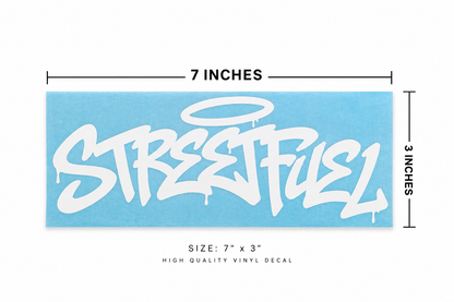 Streetfuel Street Tag 7 x 3 inch outdoor vinyl decal for glass, paint, and bumpers