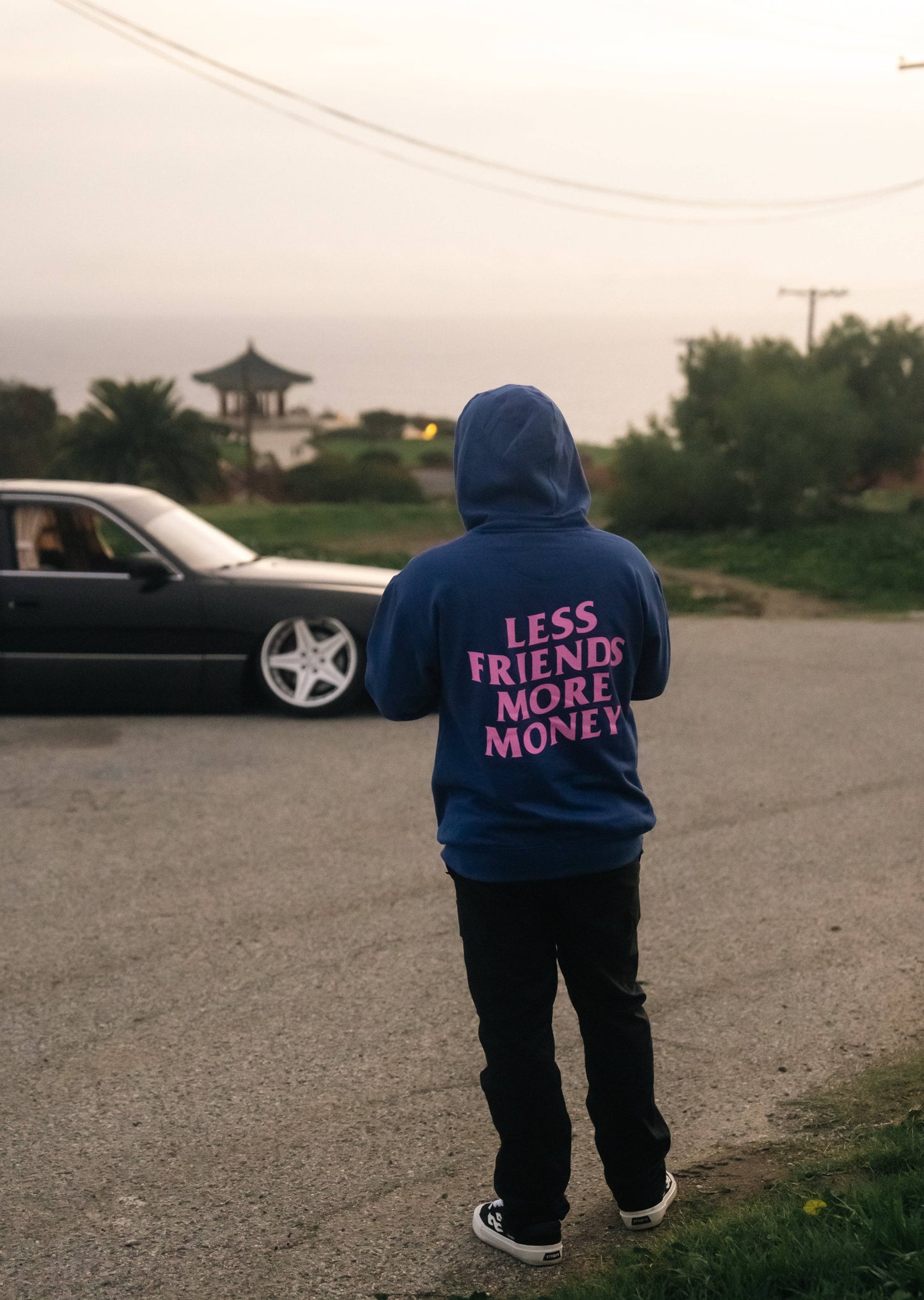 ZIP UP LESS FRIENDS MORE MONEY HOODIE