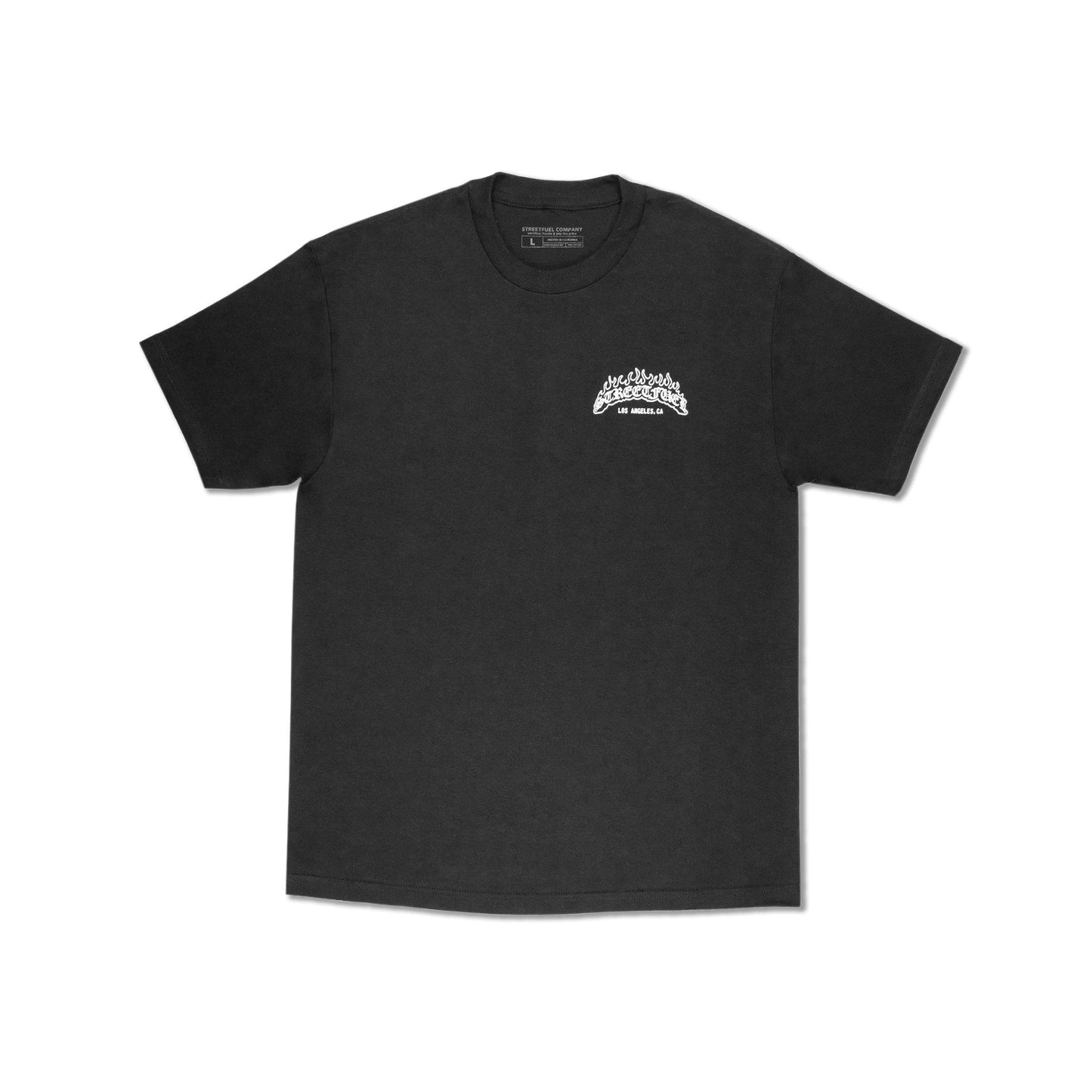 Black tee with small Streetfuel logo on front