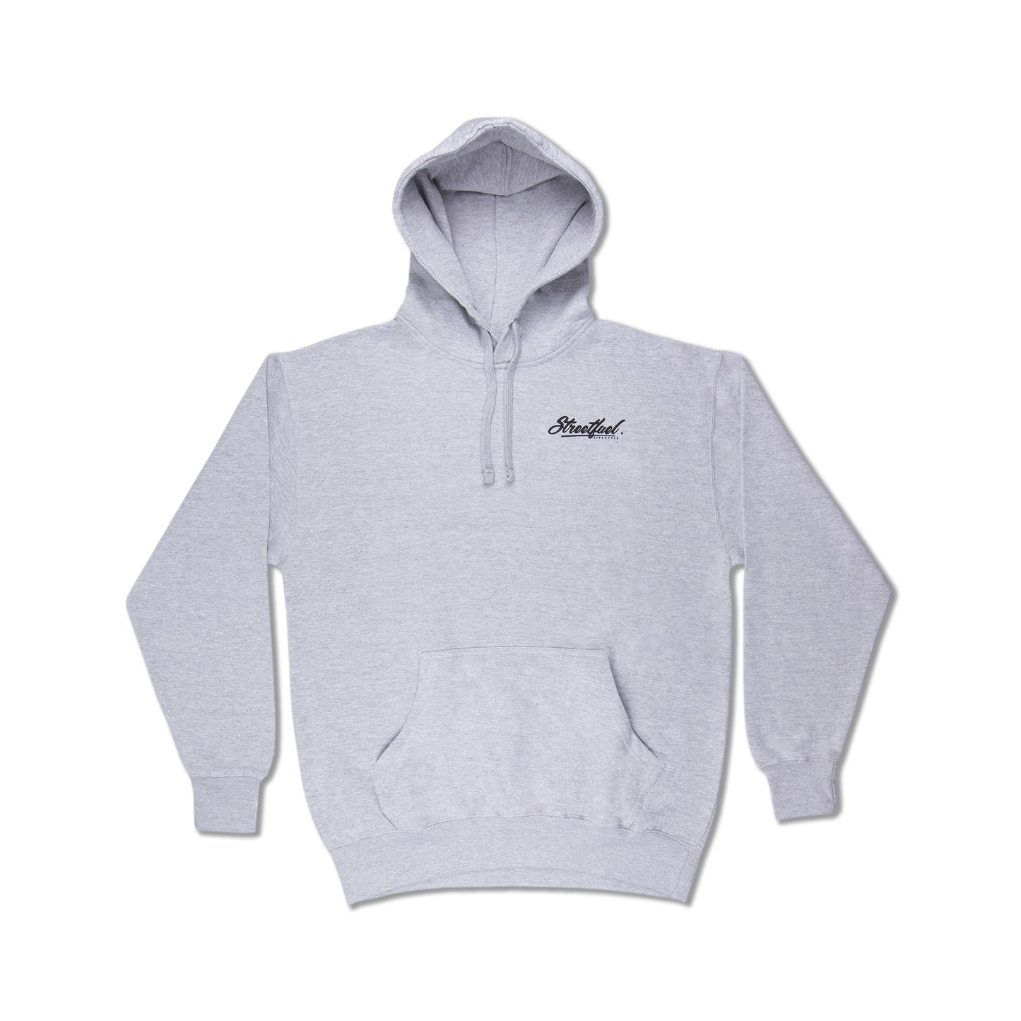 Gray hoodie with Streetfuel logo on front