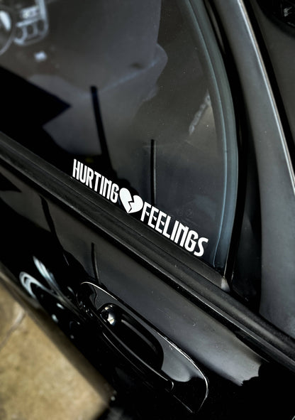 Hurting Feelings Decal Applied to window