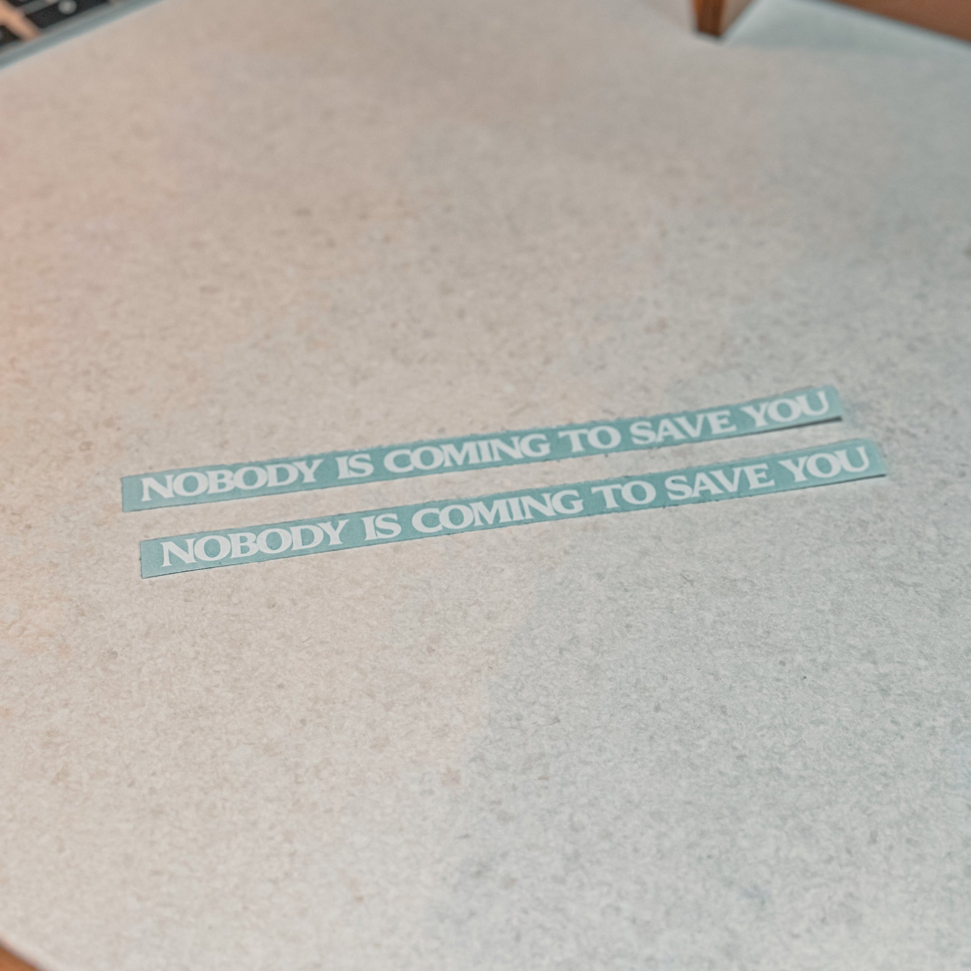 2 decals of Nobody is Coming to Save You