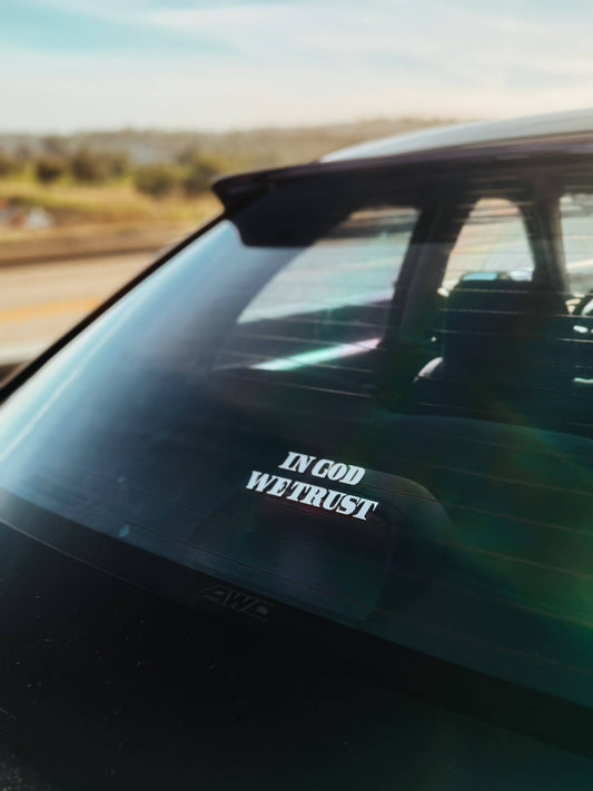 In God We Trust Sticker on Back windshield